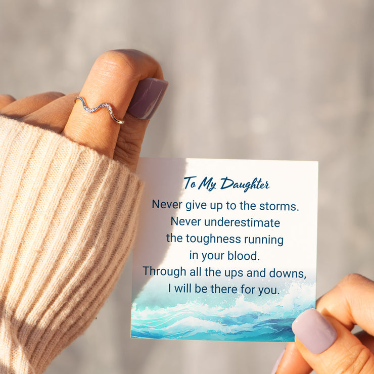 To My Daughter Up and Down Minimalist Wave Ring