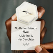 No Better Friends Mother&Daughter Matching Half Enamel Heart-Cut Rings