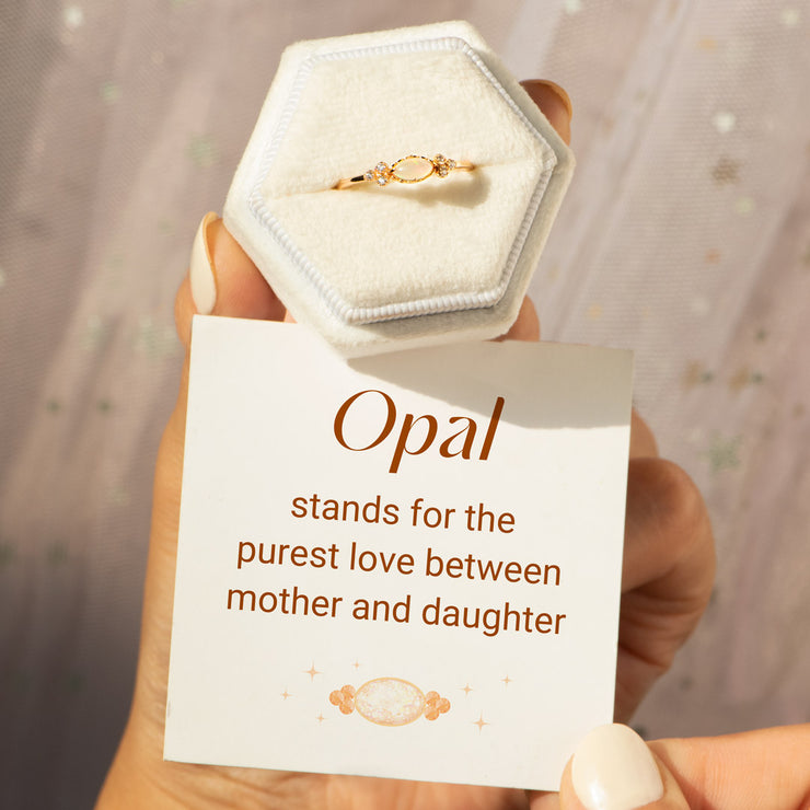 The Purest Love for Mother & Daughter Matching Oval Cut Opal Ring