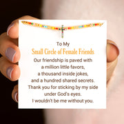 My Small Circle of Female Friends Hand-Braided Pavé Cross Bracelet