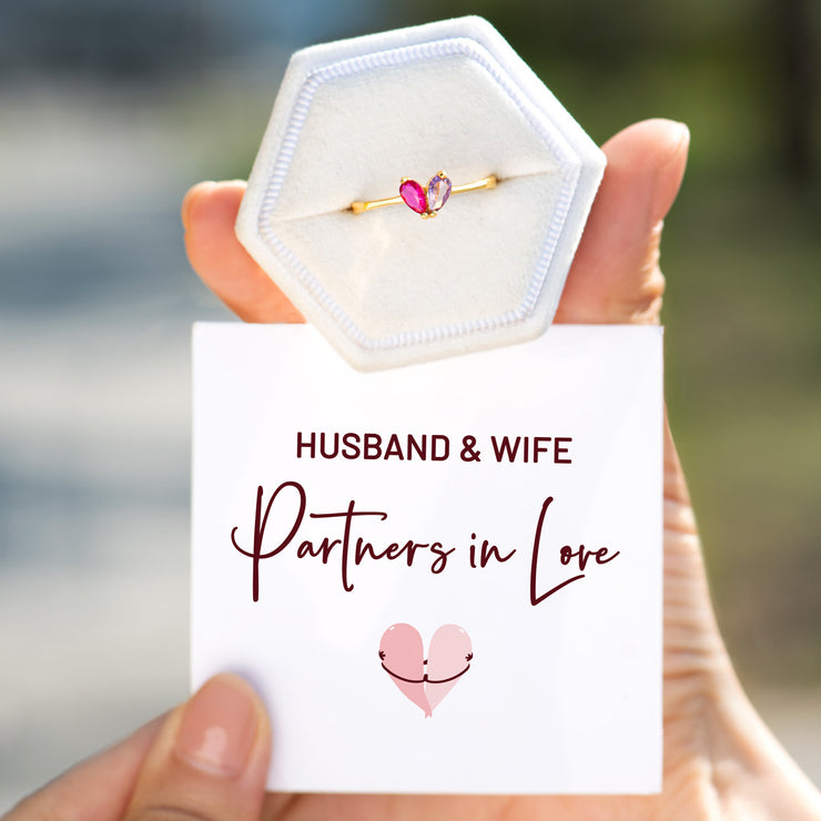 Partners In Love Personalized Heart Ring