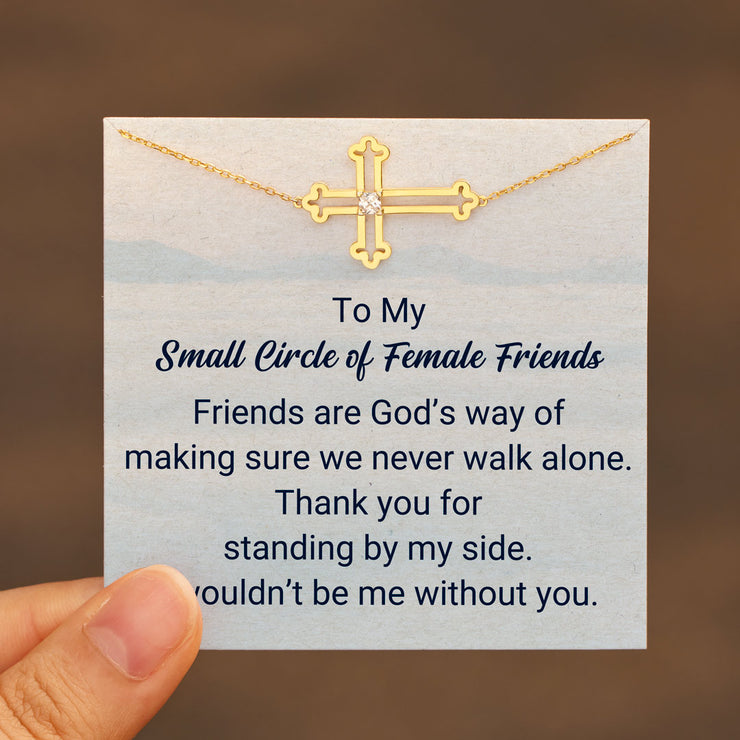 My Small Circle Of Female Friends Hollow Out Cross Bracelet