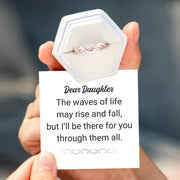 Dear Daughter Birthstone Double Wave Ring