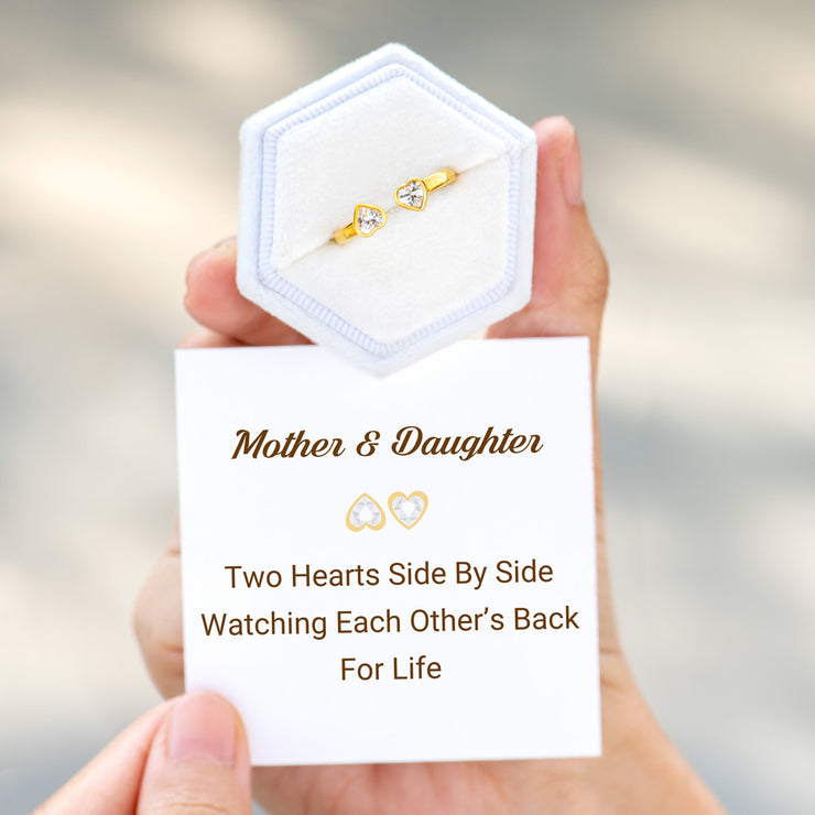 Watch Each Other's Back Twin Heart Ring