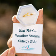 Best Bitches Weather Storms Side By Side Opal Wave Ring