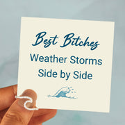 Best Bitches Weather Storms Side by Side Waves Ring