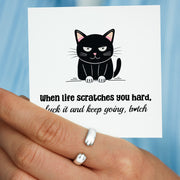 F♥︎ck It And Keep Going B♥︎tch Kitty Cat Hug Ring