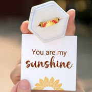 You Are My Sunshine Enamel Sunflower Ring Band