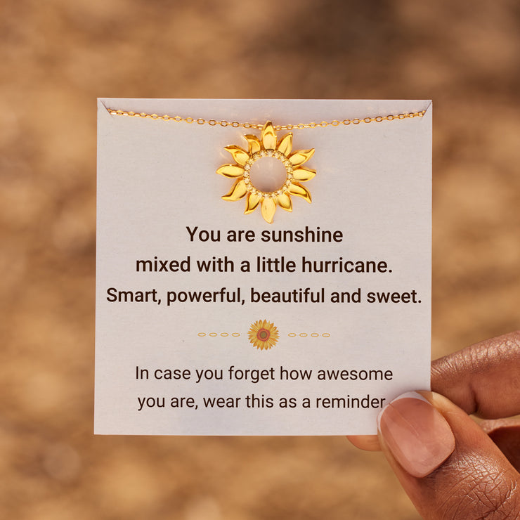 Sunshine Mixed with Hurricane Hollow Sunflower Necklace