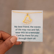 I Will Be There For You Waves In Heart Necklace