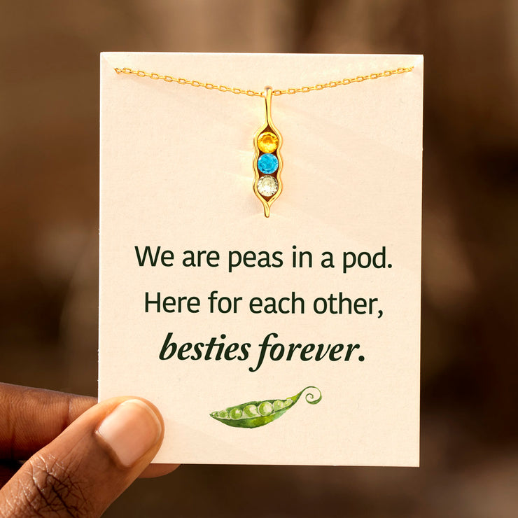 Peas in a Pod 2-6 Birthstone Pea Pod Necklace