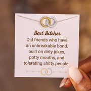 Best Bitches Gold & Silver Linking Circles Bracelet