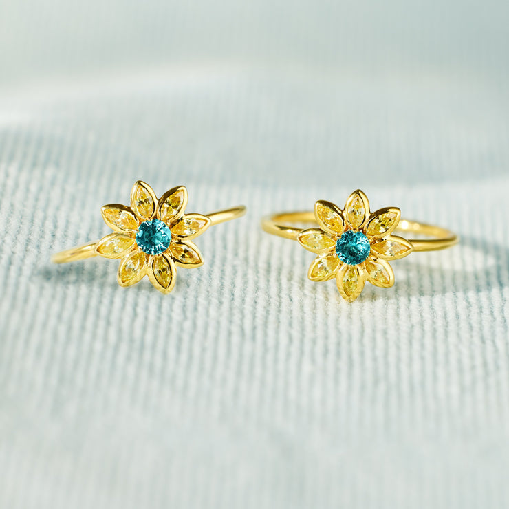 Deepest Love Mother Daughter Matching Golden Flower Ring