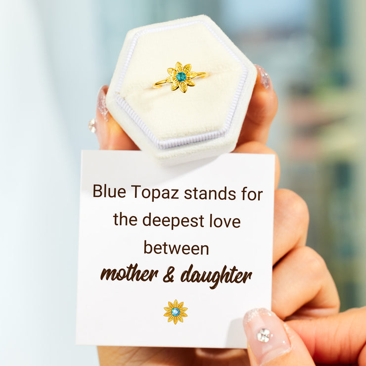 Deepest Love Mother Daughter Matching Golden Flower Ring