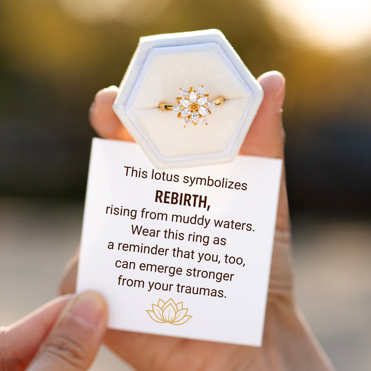F♥︎ck My Trauma Crystal Lotus Ring