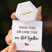 High Tide Or Low Tide Personalized Double Stone Wavy Ring