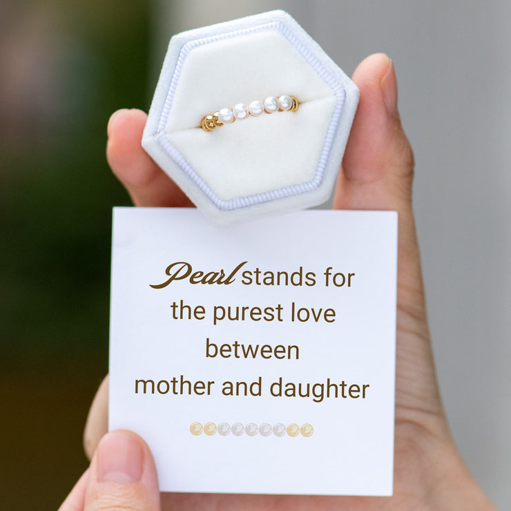 The Purest Love Matching Pearls Ring Band