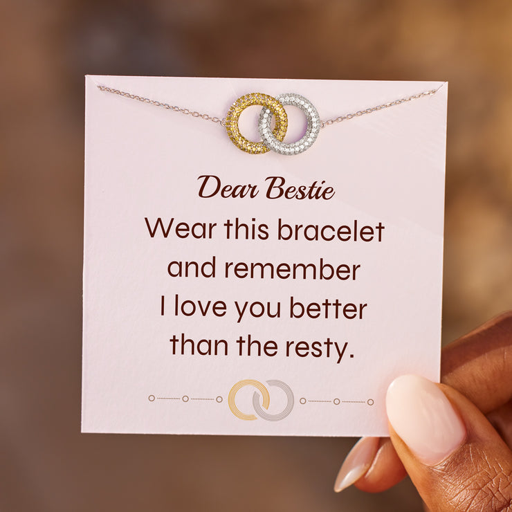 Dear Bestie Gold & Silver Linking Circles Bracelet