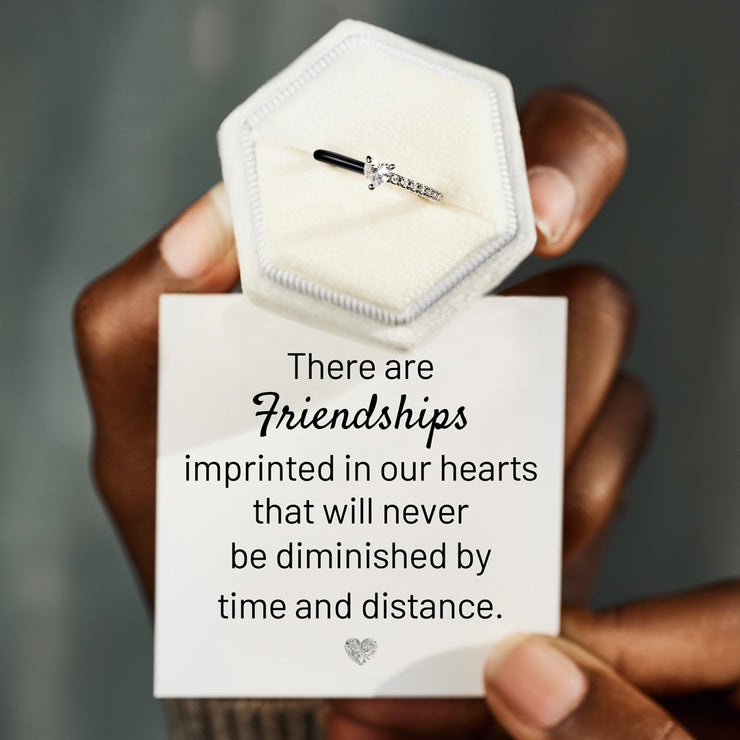 Half Enamel Heart-Cut Rings