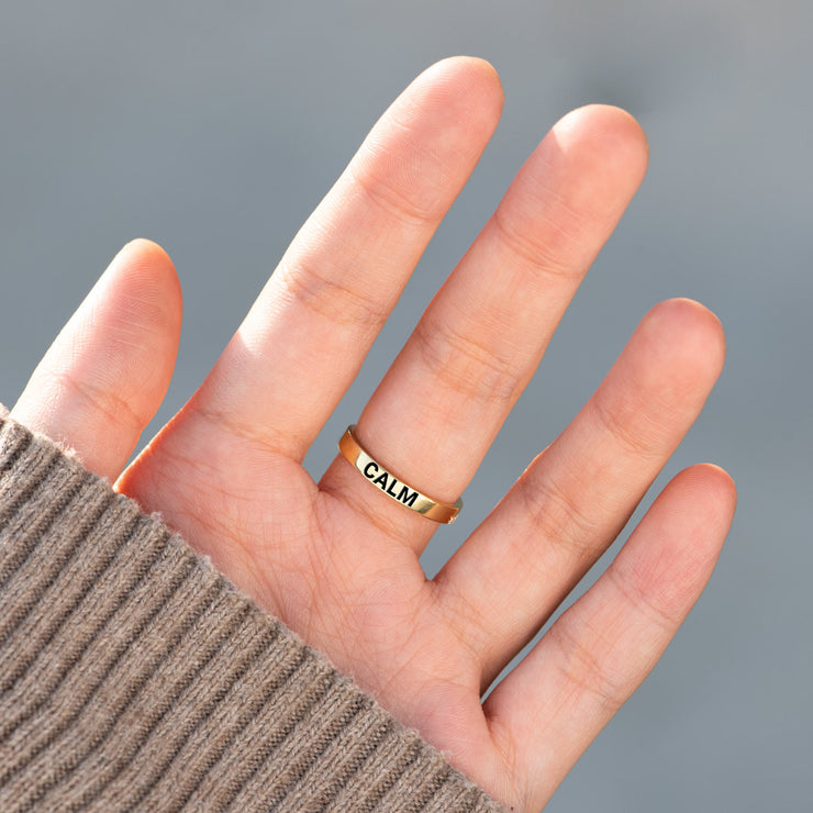 Stay Calm In Faith Pavé Cross Ring