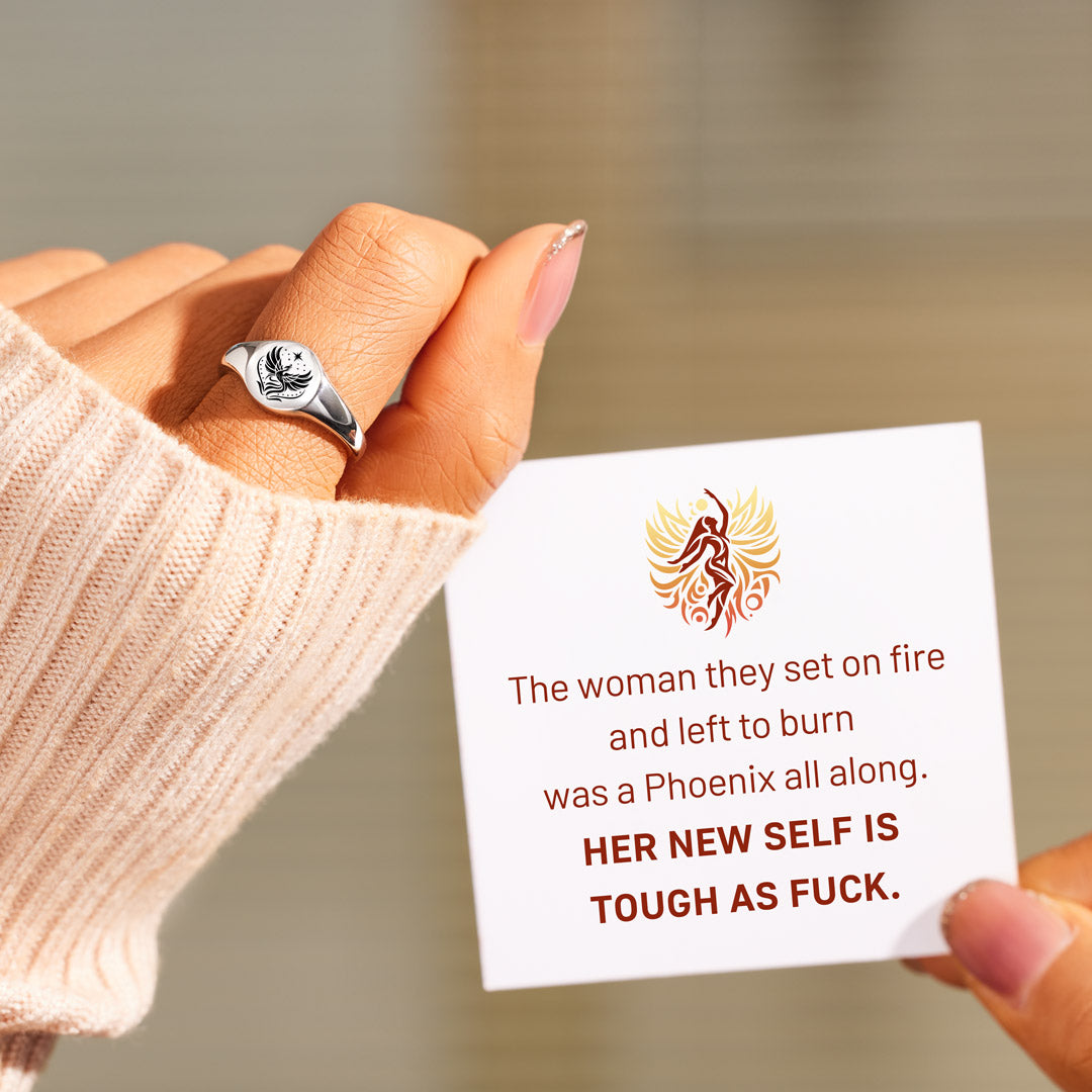 Tough As F♥ck Phoenix Signet Ring