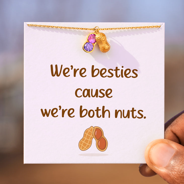 We Are Besties 2-3 Birthstone Peanut Friendship Bracelet