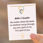 Mother & Daughter Linking Circles Birthstone Necklace