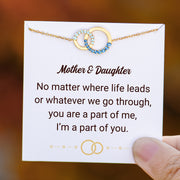 Mother & Daughter Linking Circles Birthstone Bracelet