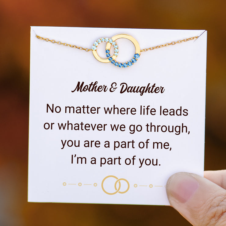 Mother & Daughter Linking Circles Birthstone Bracelet