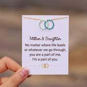 Mother & Daughter Two Tone Linking Circles Necklace