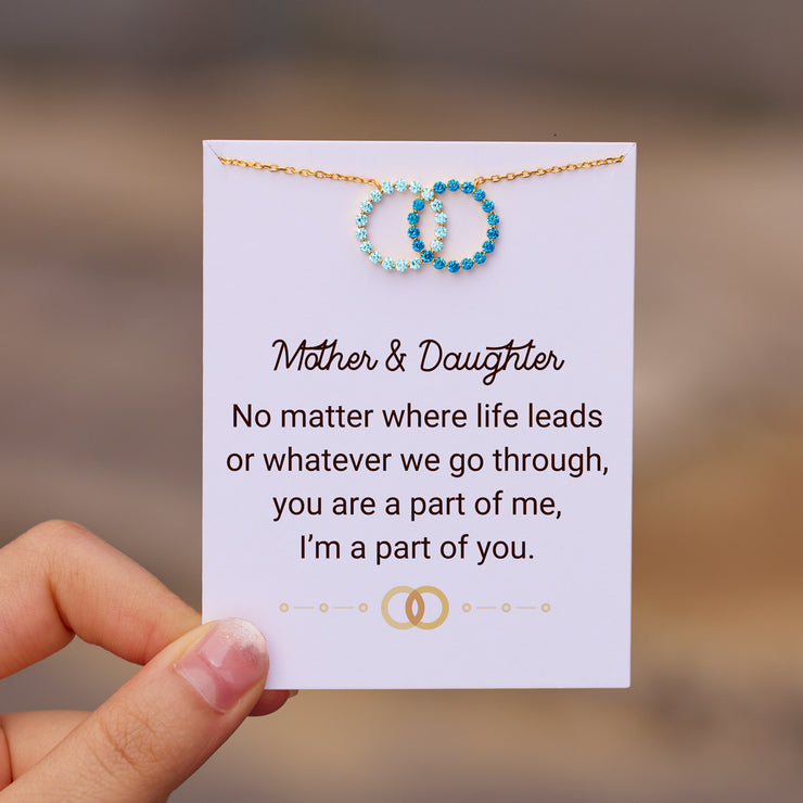 Mother & Daughter Two Tone Linking Circles Necklace