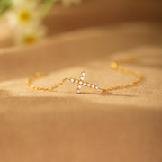 The Lord Stood With Me Golden Cross Bracelet
