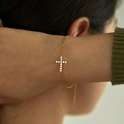 The Lord Stood With Me Golden Cross Bracelet