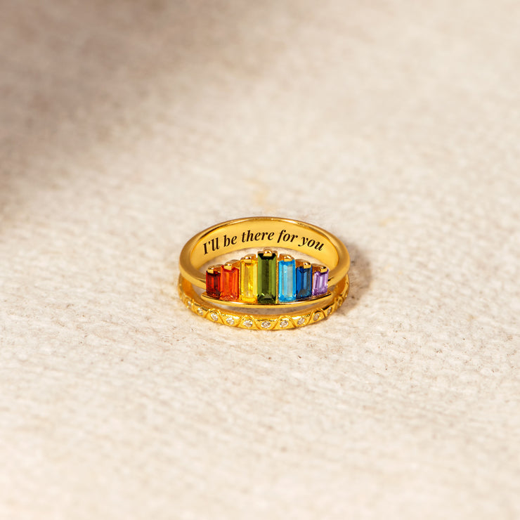 I Will Be There For You Friendship Rainbow Ring