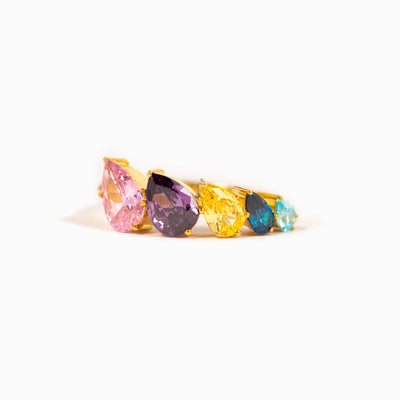 1-6 Teardrop Birthstone Ring