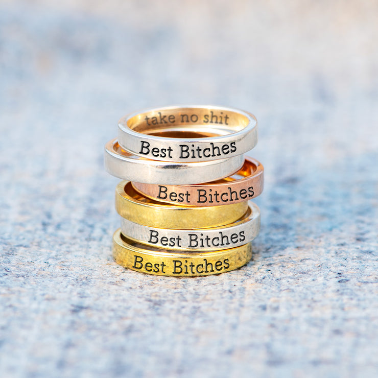 Best Bitches Matching Mantra Ring