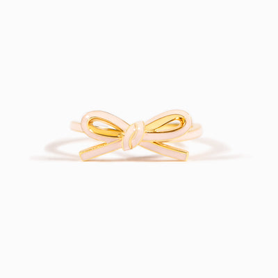 Enamel Pink Bow Ring