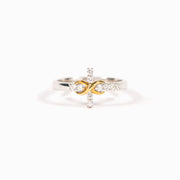 Hold On To His Love Golden Infinity Cross Ring