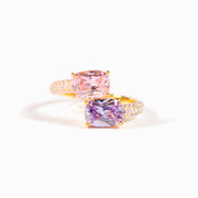 Mother & Daughter Square Birthstone Ring