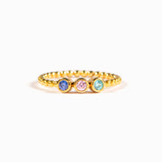 1-5 Birthstones Stackable Beaded Ring