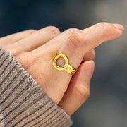 Strength And Heavenly Love Matching Cuban Chain Circle Ring