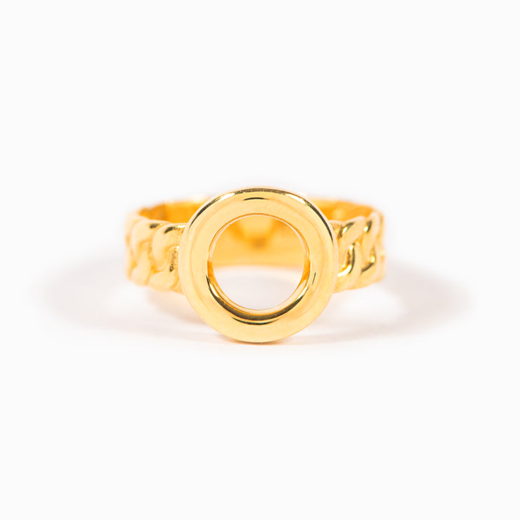 Strength And Heavenly Love Matching Cuban Chain Circle Ring