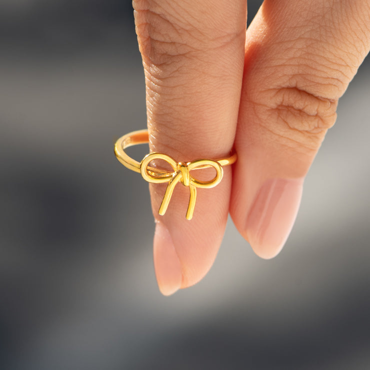 The Golden Thread of Our Love Golden Bow Ring