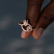 Interlocking Hearts Crown Ring