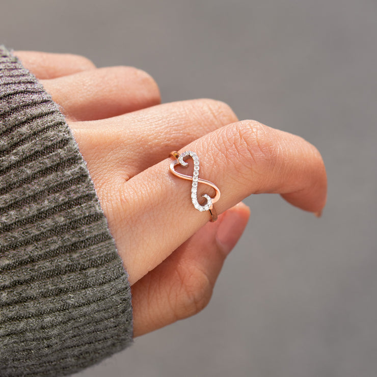 Two Hearts Infinity Ring