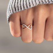 Two Hearts Infinity Ring