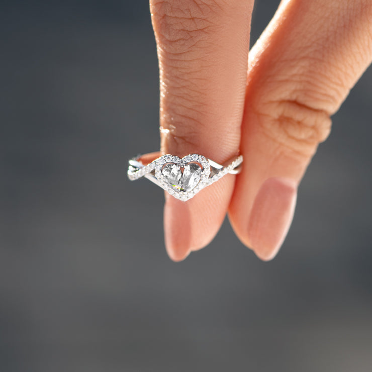 I Choose Me Dual Teardrop Heart Ring