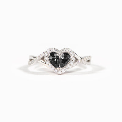 You Won Engraved Motivational Dual Teardrop Heart Ring