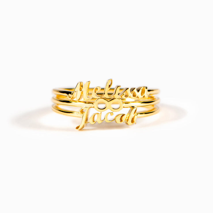 Double Name Infinity Ring