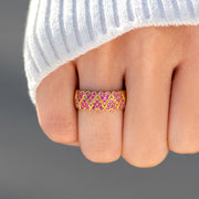 She Is You Pink Opposite Heart Ring